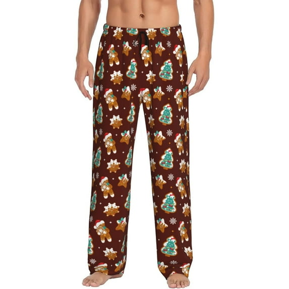 Hirioo Christmas Gingerbread for Women's PJ Pajama Pants Sleep Pants Women's Home Trousers with Pockets,S-3XL-Medium