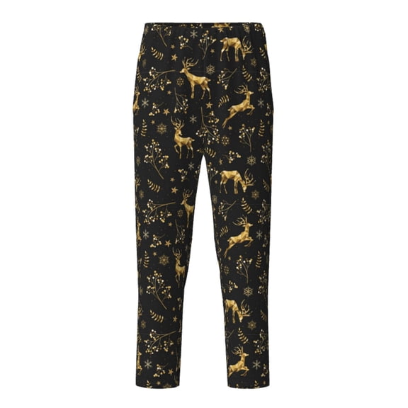Hirioo Christmas Gold Deers1 for Teenagers' Pajama Pants Womens Lounge Pants with Pockets Pj Bottoms Pants for Men-Medium