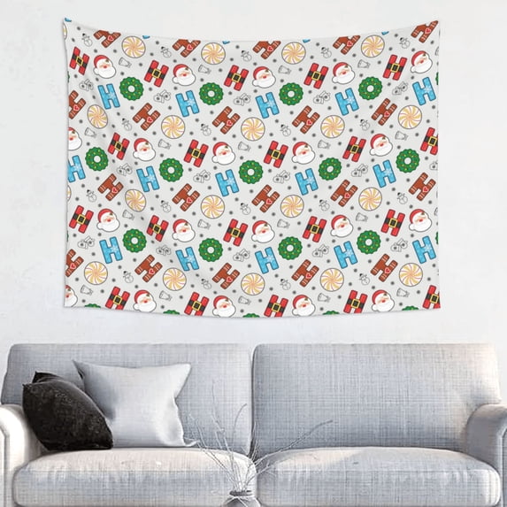 Hirioo Christmas Hohoho 1 Print Tapestry Lightweight Fabric for Bedroom Aesthetic Home Wall Dorm Décor Living Room Decor 29x37 Inch