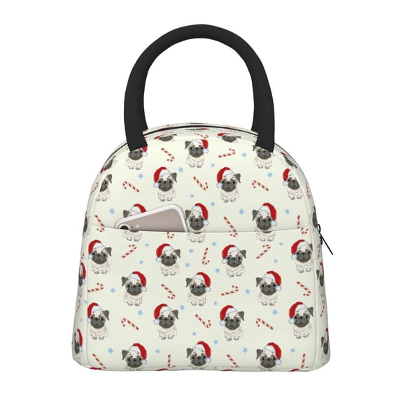 Hirioo Christmas Pug Dog for Eco-friendly Lunch Box,Leakproof Lunch Box for School, Work, Travel, and Picnics,Perfect for Meal Prep