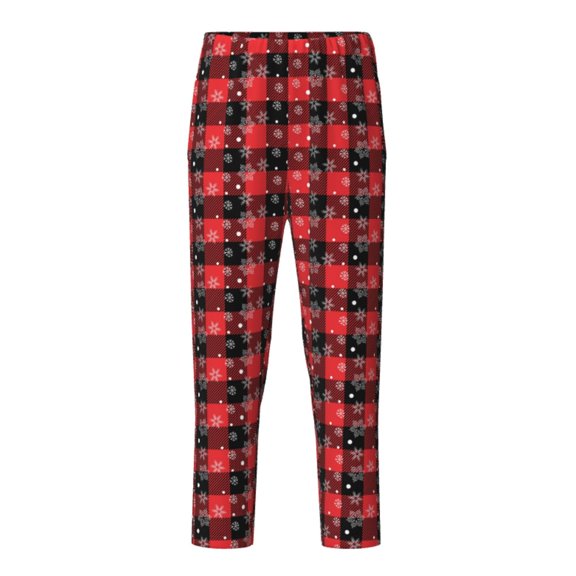 Hirioo Christmas With Snowflakes for Teenagers' Pajama Pants Womens Lounge Pants with Pockets Pj Bottoms Pants for Men-Small