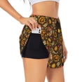 thumbnail image 1 of Hirioo Chrysanthemum turkey for Women's Double Layer Athletic Shorts High-Performance Gym Shorts with Inner Pocket, Elastic Waistband-Medium, 1 of 7