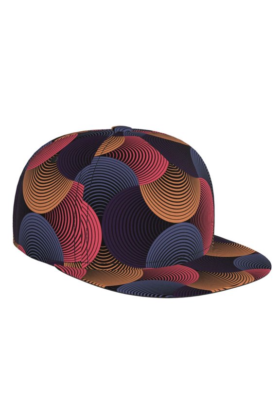Circular Stripes for Baseball Cap Men Cap Flat Brim for Men Women Teens Adjustable Baseball Cap