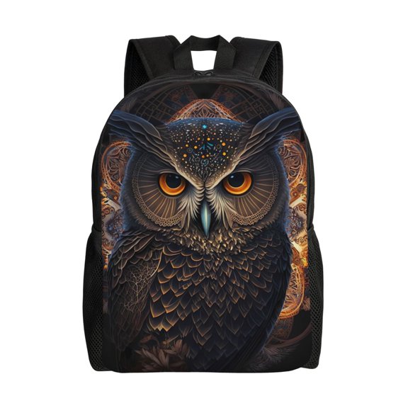 Hirioo Classical Style Brown Owl for Travel Backpack for Women Men, Lightweight and Durable,Gift for Weekender, College, Work,and Outdoor Activities