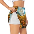 thumbnail image 1 of Hirioo Clear Sky Sunflower for Women's Double Layer Athletic Shorts High-Performance Gym Shorts with Inner Pocket, Elastic Waistband-Large, 1 of 7