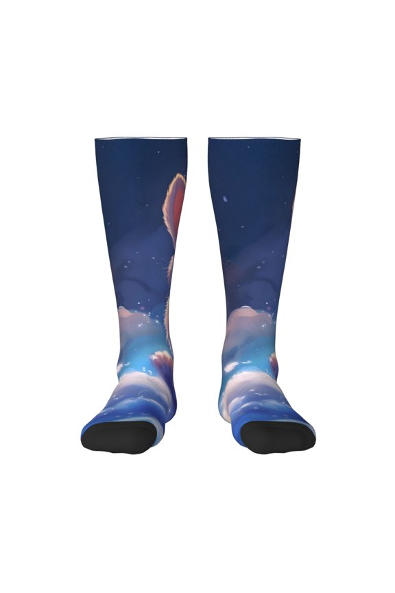 Cloud Cute Rabbit for Adult Stockings Breathable Sock Non-Pilling,Contrasting Color Design