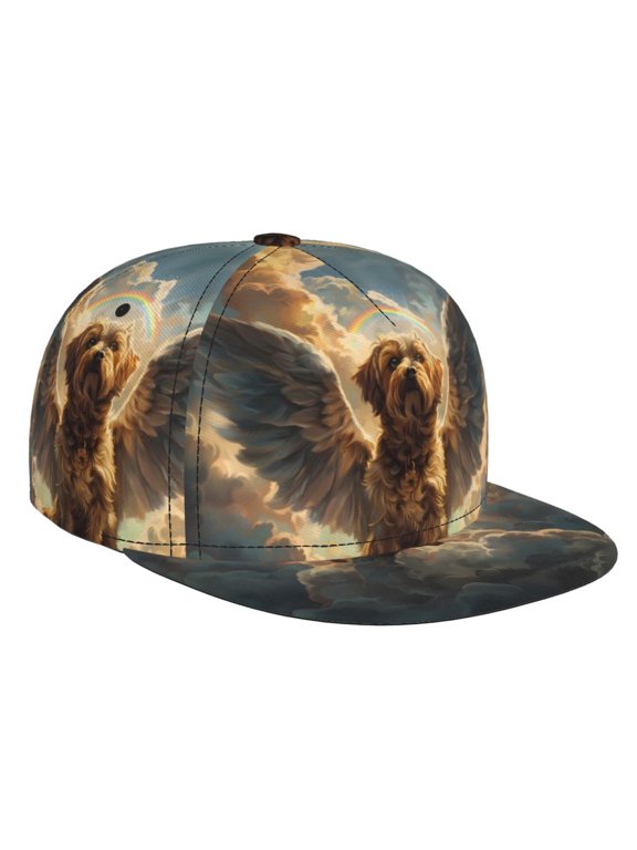 Cloud Rainbow Winged Dog for Baseball Cap Men Cap Flat Brim for Men Women Teens Adjustable Baseball Cap