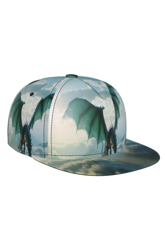 Cloud Sky Green Dragon for Baseball Cap Men Cap Flat Brim for Men Women Teens Adjustable Baseball Cap