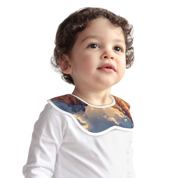Hirioo Cloud Sleeping Cat for Baby Cotton Petal Bib Drool Bibs for Baby Boy Unisex
