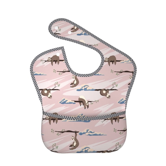 Hirioo Cloud Sloth for Baby Waterproof Pocket Bib Adjustable Closed for Babies Toddlers with Large Pocket 6-24Months