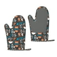 thumbnail image 1 of Hirioo Coffee Lover Print for Silicone Oven Mitts for BBQ, Baking, Cooking, Set of 2, Heat Resistant 260℃, Non-Slip Kitchen Essentials, 1 of 6