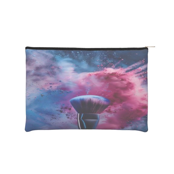 Hirioo Color Explosion Makeup Brush for Paper Reusable Cosmetic Bag Zipper Encouragement Travel Pouch Toiletry Bag for Women Girls