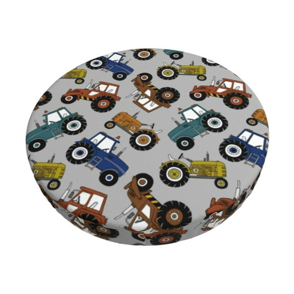 Hirioo Color Tractor for Round Bar Stool Seat Covers Washable Stool Cushion Slipcover Elastic Bar Chair Covers for 12-14 Inch Chair-12 inch