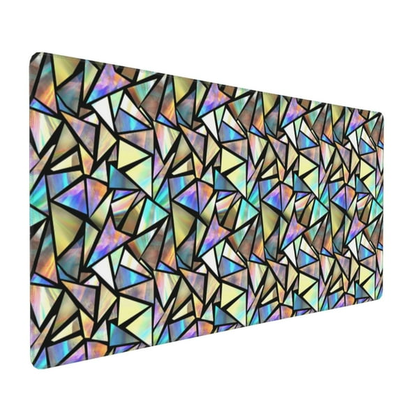 Hirioo Colored Glass for Mouse Pad ,Anti-Slip Base, Durable Stitched Edges, Perfect for Gaming, Office, and Home Use,16x35.5in