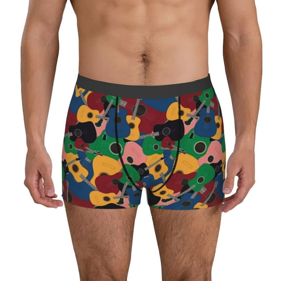 Hirioo Colored Guitars for Men's Boxer Briefs Men Cotton Underwear Boxer Briefs Panties-Small