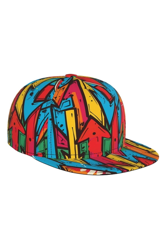 Colorful Arrow Graffiti Pattern for Baseball Cap Men Cap Flat Brim for Men Women Teens Adjustable Baseball Cap