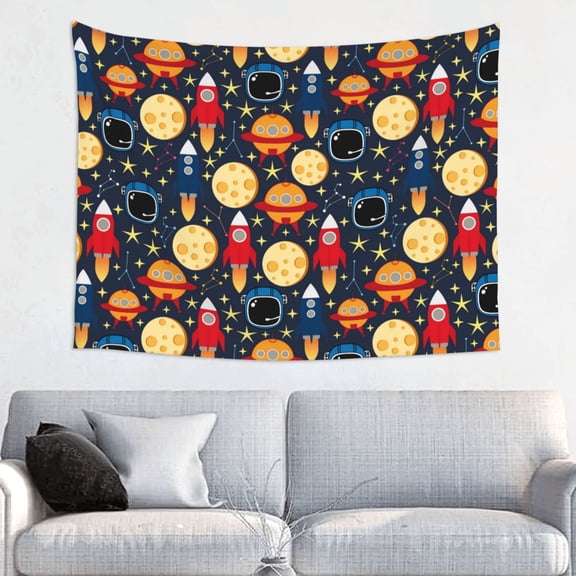 Hirioo Colorful Astronomy Print Tapestry Lightweight Fabric for Bedroom Aesthetic Home Wall Dorm Dcor Living Room Decor 29x37 Inch