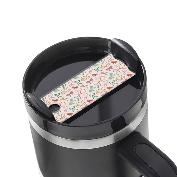 Hirioo Colorful Bow Knots for Stanley Cup Lid Nameplate Personalized Acrylic Nameplate Tumbler Lid Topper(30oz , 40oz)