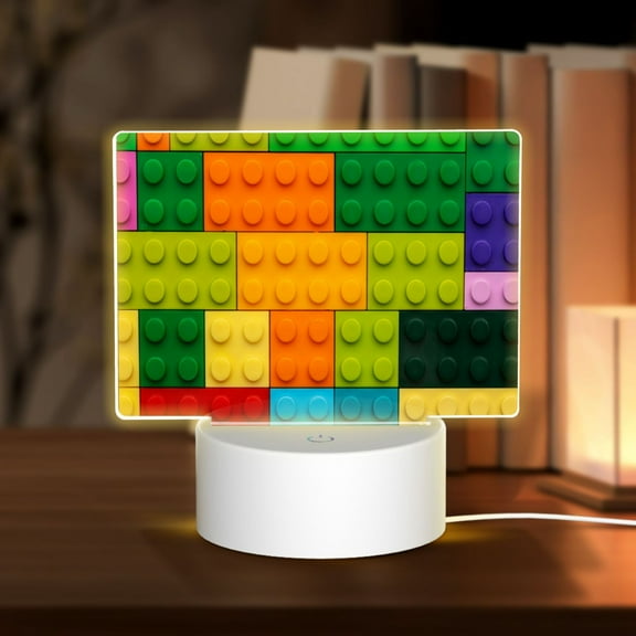 Hirioo Colorful Building Blocks for Rectangular Acrylic with Night Light Best Gifts for Lover Girl Mom, Valentine's Day Anniversary Birthday Wedding Present
