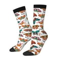 thumbnail image 1 of Hirioo Colorful Butterfly Pattern Adult Middle Tube Socks Breathable Sock Non-Pilling,Contrasting Color Design, 1 of 6