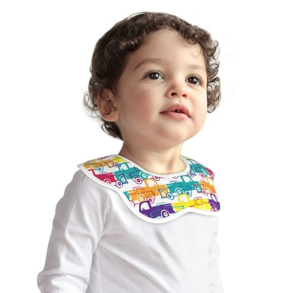 Hirioo Colorful Car for Baby Cotton Petal Bib Drool Bibs for Baby Boy Unisex