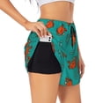 thumbnail image 1 of Hirioo Colorful Crab for Women's Double Layer Athletic Shorts High-Performance Gym Shorts with Inner Pocket, Elastic Waistband-X-Large, 1 of 7
