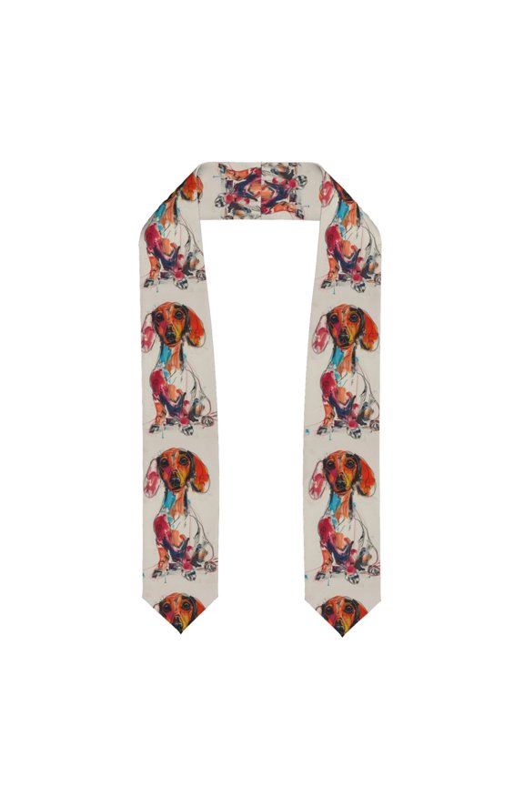Colorful Dachshund Art for 72" Graduation Shawl Stole Unisex Adults Graduation Sash Honor Graduation Stole for High School and College-Flattened