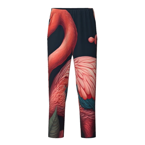 Hirioo Colorful Floral Flamingo for Teenagers' Pajama Pants Womens Lounge Pants with Pockets Pj Bottoms Pants for Men-Medium