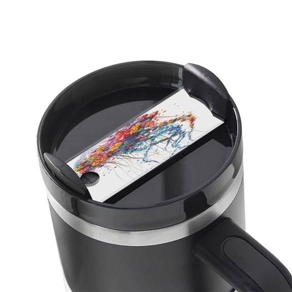 Hirioo Colorful Floral Jellyfish for Stanley Cup Lid Nameplate Personalized Acrylic Nameplate Tumbler Lid Topper(30oz , 40oz)