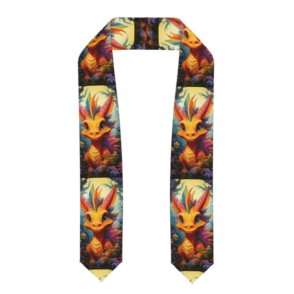 Hirioo Colorful Flower Chameleon for 72" Graduation Shawl Stole Unisex Adults Graduation Sash Honor Graduation Stole for High School and College-Flattened