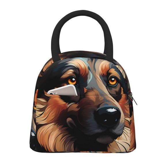 Hirioo Colorful Flower German Shepherd for Eco-friendly Lunch Box,Leakproof Lunch Box for School, Work, Travel, and Picnics,Perfect for Meal Prep