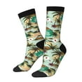 thumbnail image 1 of Hirioo Colorful Hawaii Palms Pattern Adult Middle Tube Socks Breathable Sock Non-Pilling,Contrasting Color Design, 1 of 6