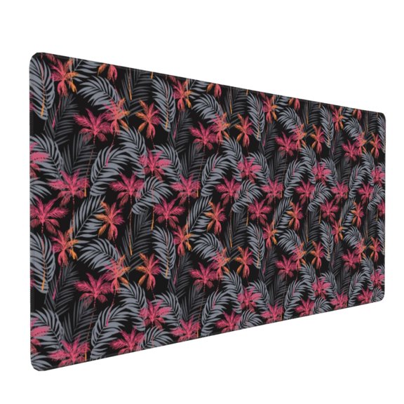 Hirioo Colorful Hawaii Palms for Mouse Pad ,Anti-Slip Base, Durable Stitched Edges, Perfect for Gaming, Office, and Home Use,16x35.5in