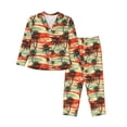 thumbnail image 1 of Hirioo Colorful Hawaii Palms for Women's Pajama Sets 2 Piece Pjs Women's Long-Sleeved Pajama Set Button Down Sleepwear,S-XXL-Large, 1 of 7