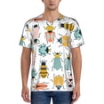 thumbnail image 1 of Hirioo Colorful Insects for Men's Baseball T-shirt Shirts Short Sleeve Casual Summer Button Stretch T Shirts,Size S-4XL-4X-Large, 1 of 7