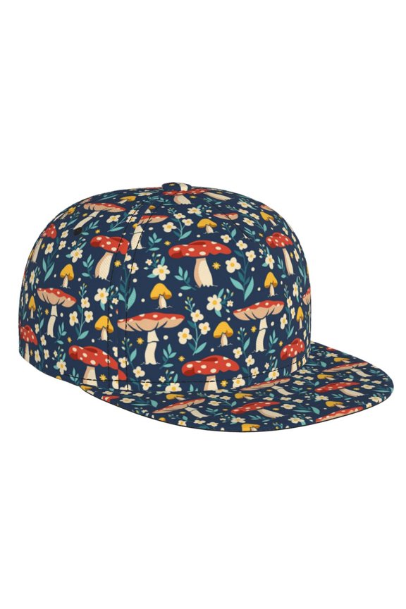 Colorful Mushrooms for Baseball Cap Men Cap Flat Brim for Men Women Teens Adjustable Baseball Cap