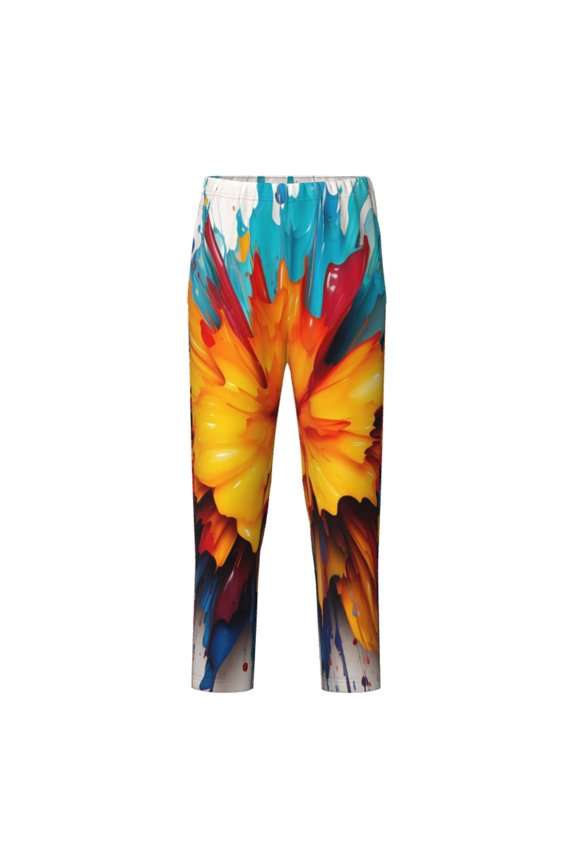 Colorful Paint Print for Teenagers' Pajama Pants Womens Lounge Pants with Pockets Pj Bottoms Pants for Men-Medium