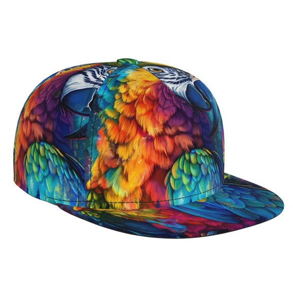 Hirioo Colorful Parrot Jungle Dream for Baseball Cap Men Cap Flat Brim for Men Women Teens Adjustable Baseball Cap