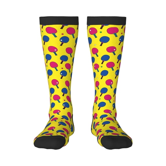 Hirioo Colorful Ping Pong for Adult Stockings Breathable Sock Non-Pilling,Contrasting Color Design