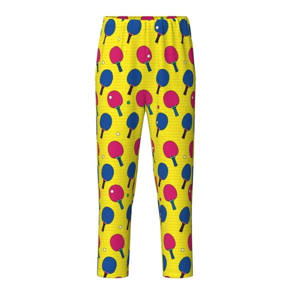 Hirioo Colorful Ping Pong for Teenagers' Pajama Pants Womens Lounge Pants with Pockets Pj Bottoms Pants for Men-Large