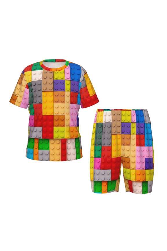 Colorful Plastic Blocks Pattern Hirioo-4X-Large