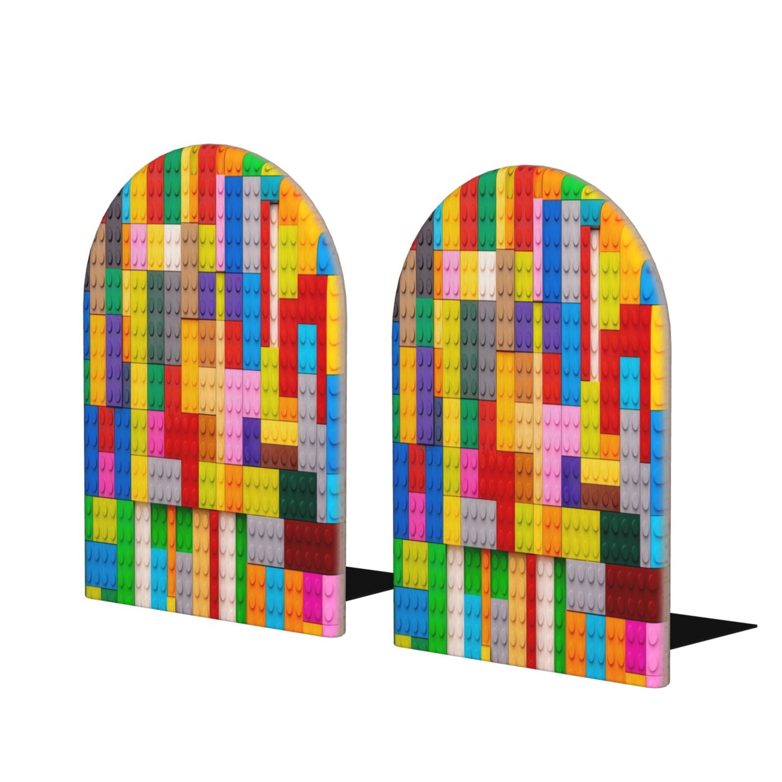 Hirioo Colorful Plastic Blocks Pattern for Bookends Decorative Bookends ...