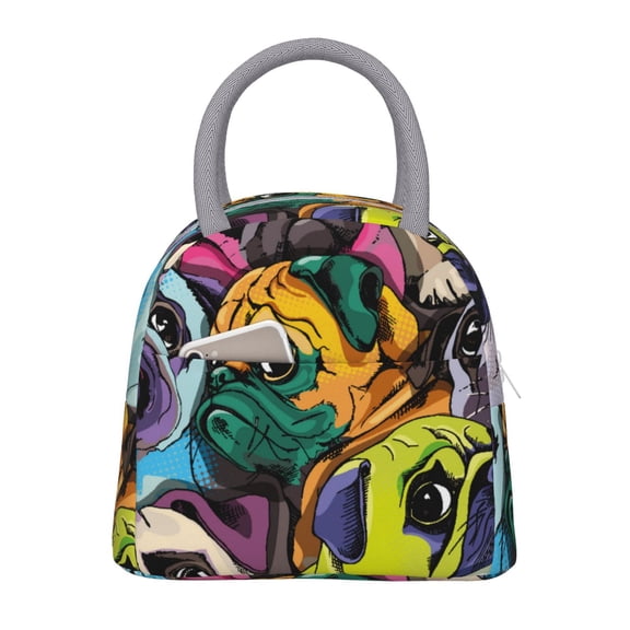 Hirioo Colorful Pug for Eco-friendly Lunch Box,Leakproof Lunch Box for School, Work, Travel, and Picnics,Perfect for Meal Prep