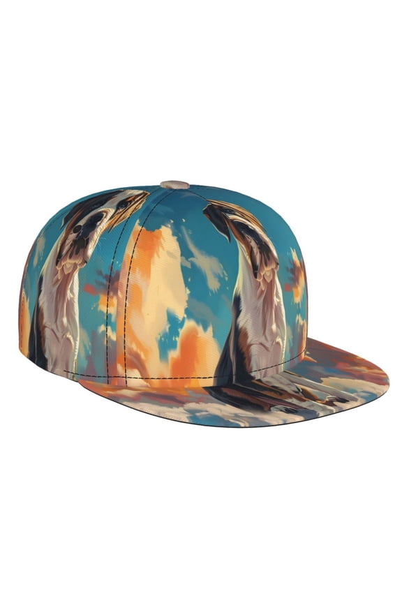 Colorful Sky Puppy for Baseball Cap Men Cap Flat Brim for Men Women Teens Adjustable Baseball Cap