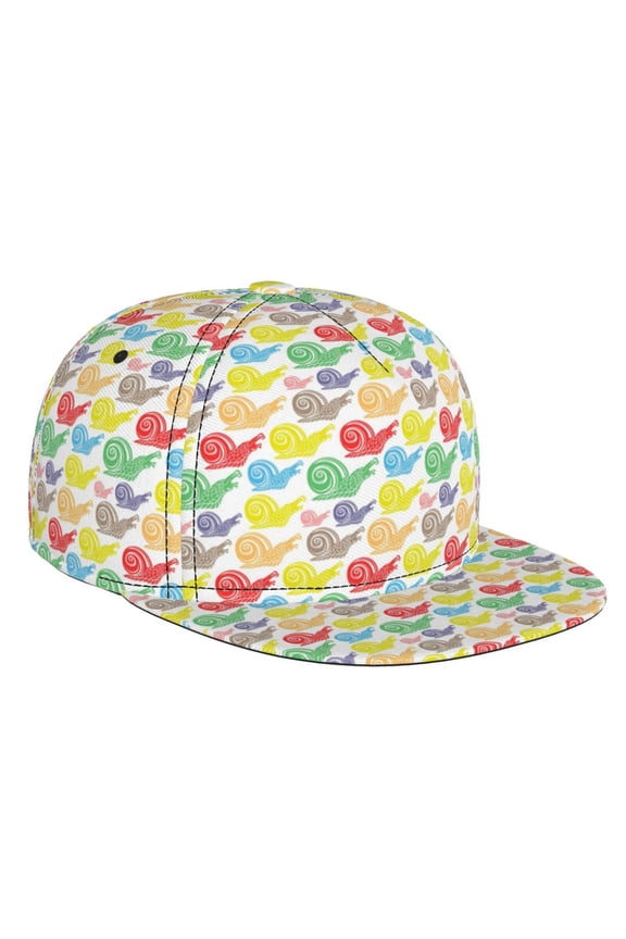 Colorful Snails for Baseball Cap Men Cap Flat Brim for Men Women Teens Adjustable Baseball Cap