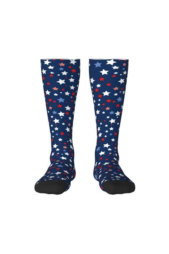 Colorful Stars for Adult Stockings Breathable Sock Non-Pilling,Contrasting Color Design