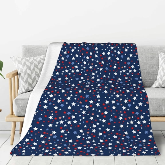 Hirioo Colorful Stars for Flannel Blanket, Cozy and Warm Throw for Bed or Couch ,Perfect for All Seasons-40"x30"
