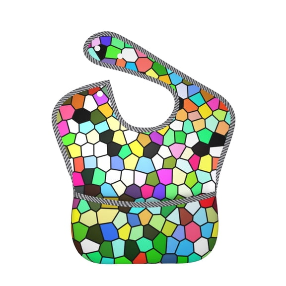 Hirioo Colorful Tie Dye Stained Glass for Baby Waterproof Pocket Bib Adjustable Closed for Babies Toddlers with Large Pocket 6-24Months