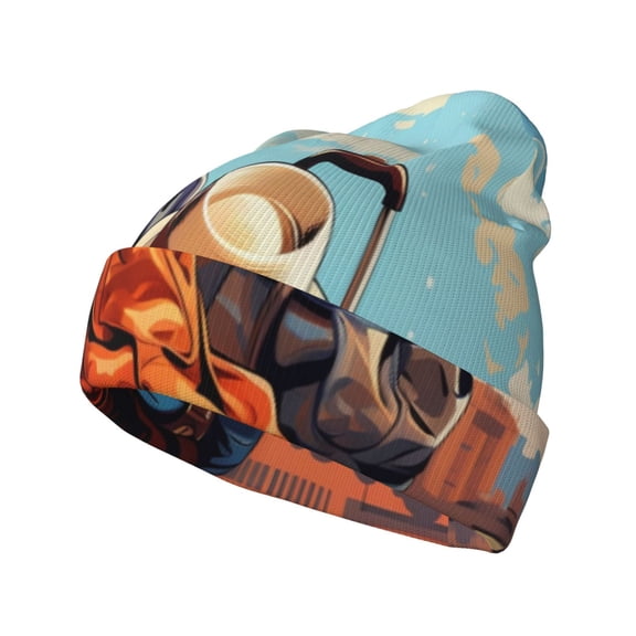 Hirioo Colorful Travel Luggage Gear for Men's Knit Cuffed Beanie for Outdoor Activities Unisex