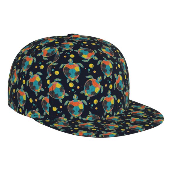 Hirioo Colorful Turtles for Baseball Cap Men Cap Flat Brim for Men Women Teens Adjustable Baseball Cap